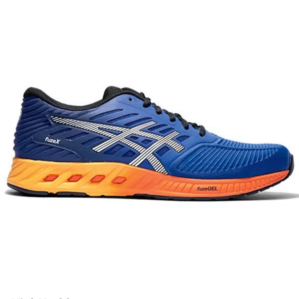 Asics FuzeX Men's Shoes Asics Blue/Indigo Blue/Hot Orange Size 8 1/2